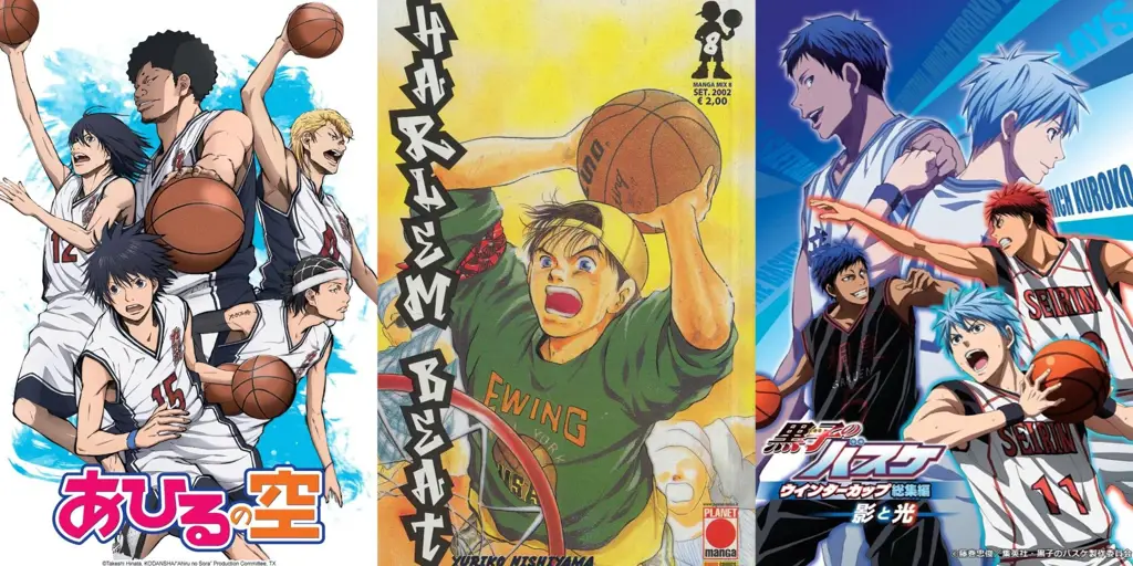 Gambar adegan pertandingan basket yang menegangkan dalam anime Kuroko no Basket