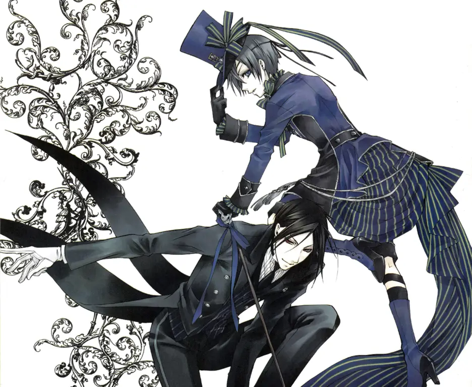 Ciel Phantomhive dan Sebastian Michaelis dalam film Black Butler Book of Atlantic