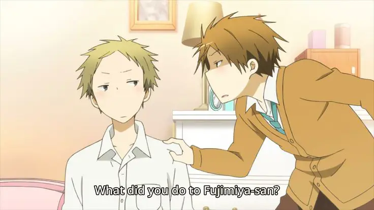 Gambar adegan emosional dalam anime Isshuukan Friends