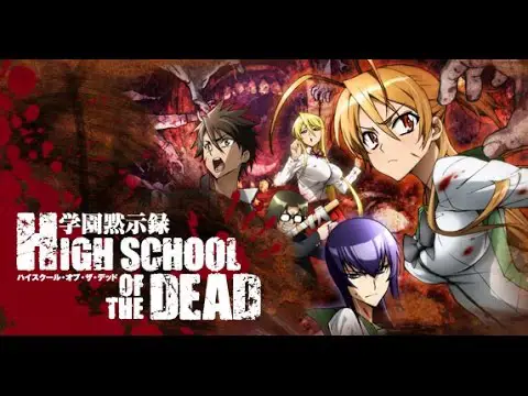 Gambar gerombolan zombie di Highschool of the Dead