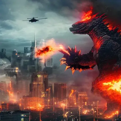 Godzilla menghancurkan kota