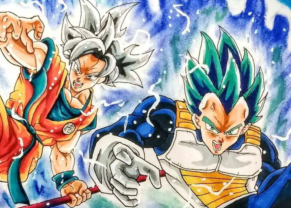 Goku dan Vegeta menonton film bersama