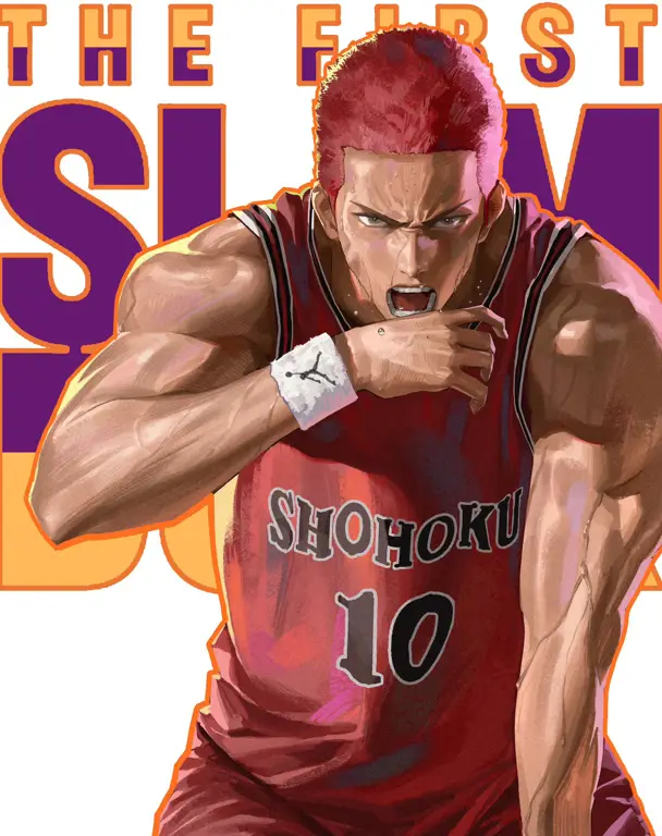 Adegan Hanamichi Sakuragi dalam film Slam Dunk Hanamichi Sakuragi bermain basket
