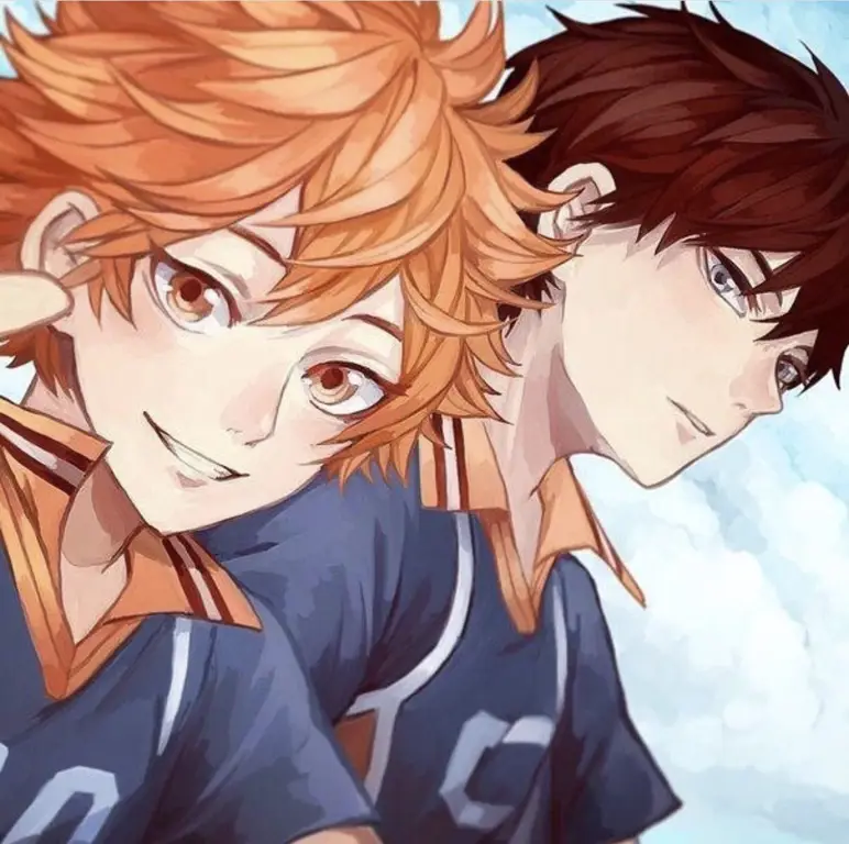 Hinata dan Kageyama bermain voli