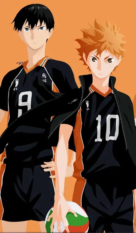 Hinata dan Kageyama dalam Haikyuu!!