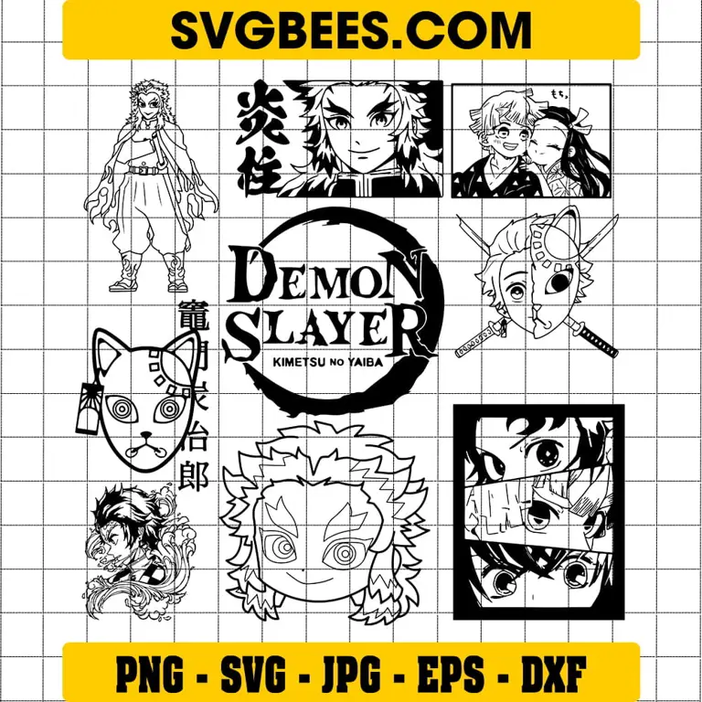 Gambar para karakter Demon Slayer