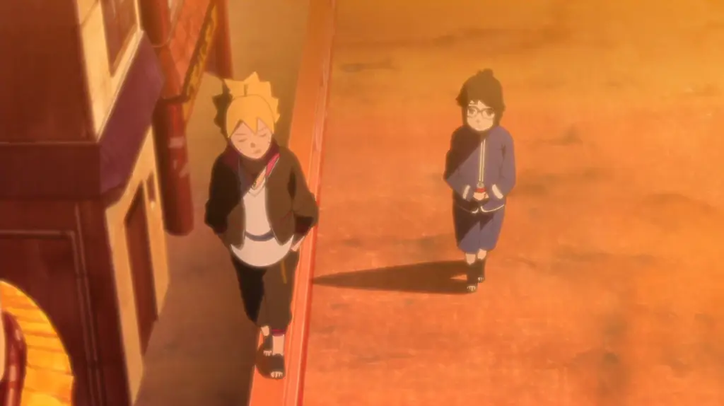 Gambar cuplikan dari episode pertama Boruto