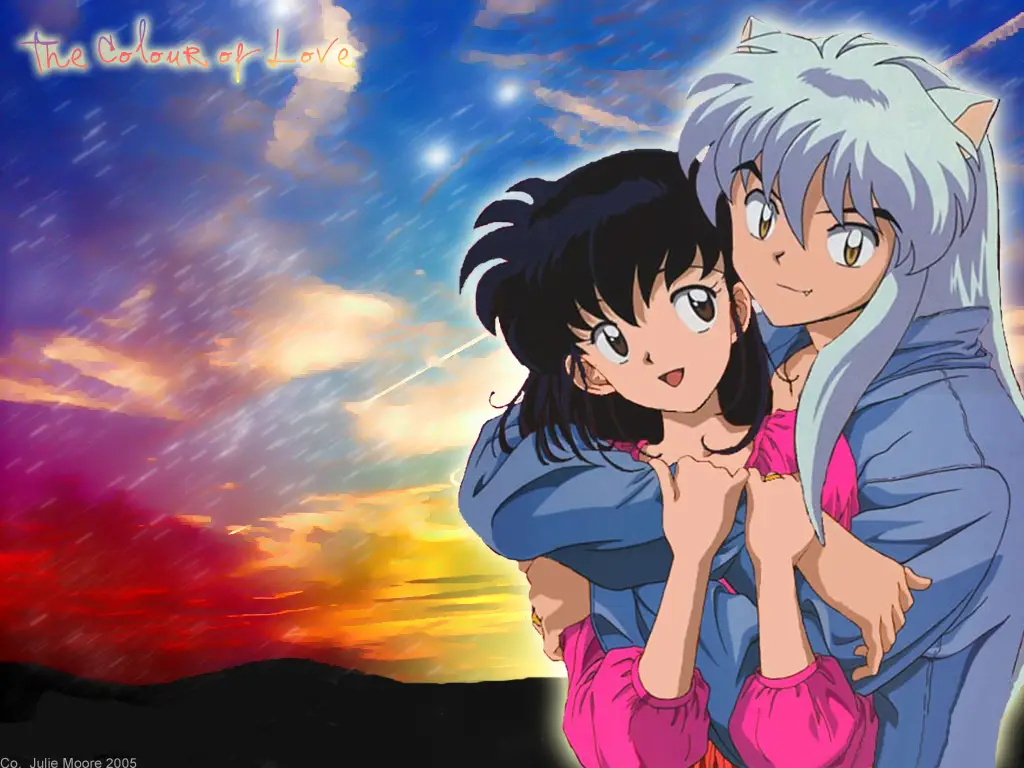 Inuyasha dan Kagome sedang beraksi.