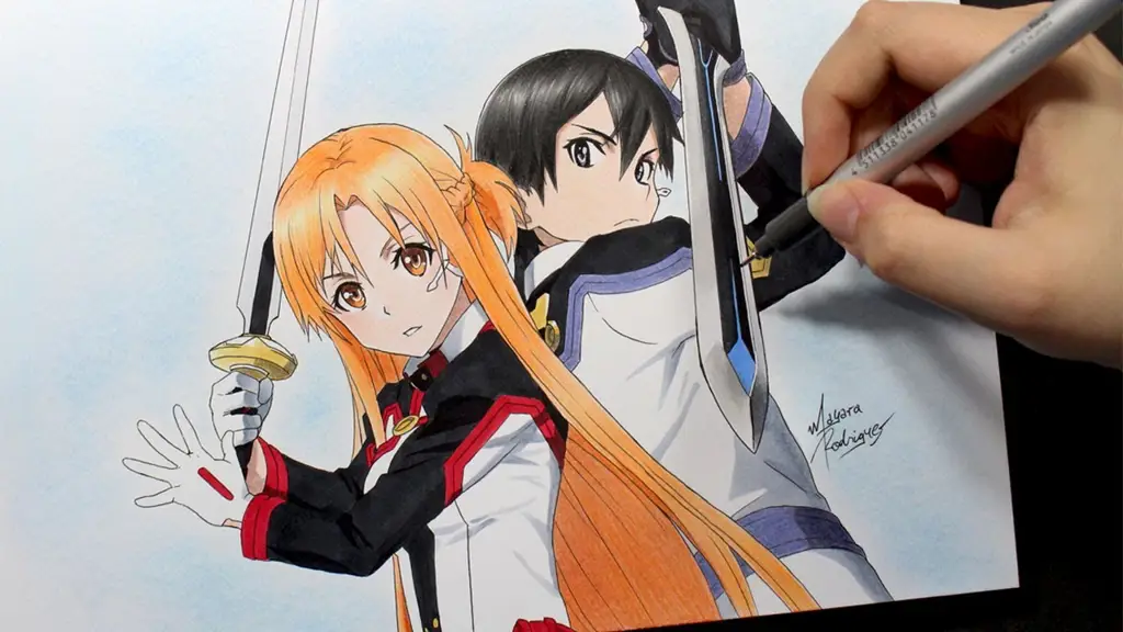 Kirito dan Asuna dalam film Sword Art Online Ordinal Scale