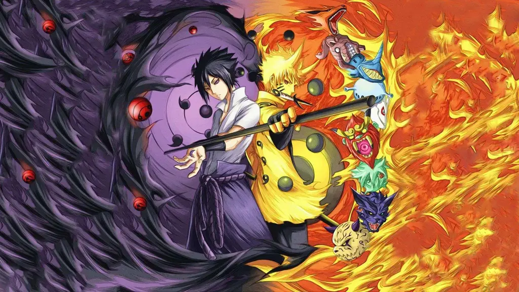 Gambar adegan pertarungan terakhir Naruto dan Sasuke