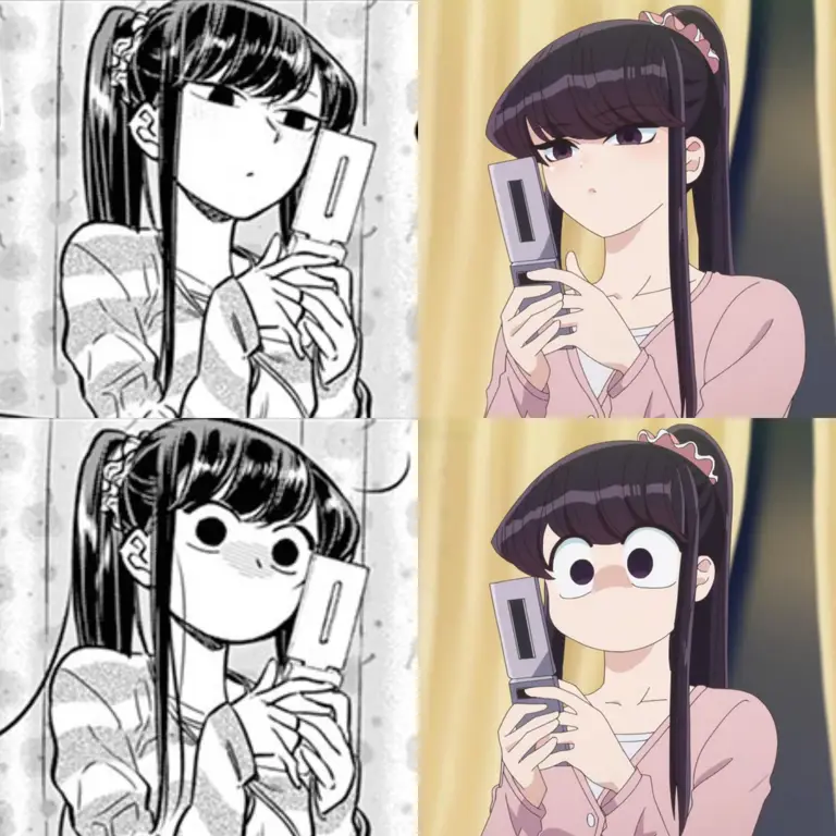 Gambar adegan anime Komi-san yang lucu dan menggemaskan