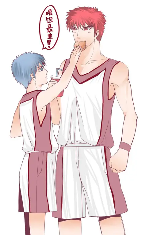 Kuroko Tetsuya dan Kagami Taiga bermain basket