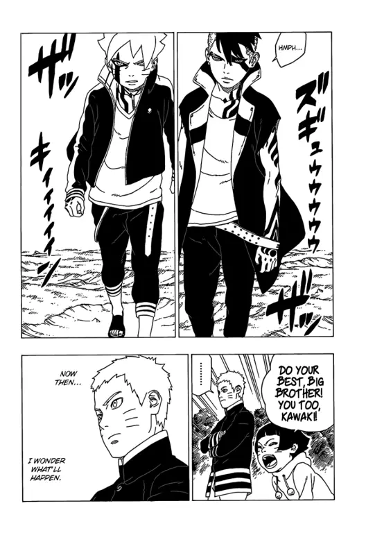 Boruto dan Kawaki berlatih bersama