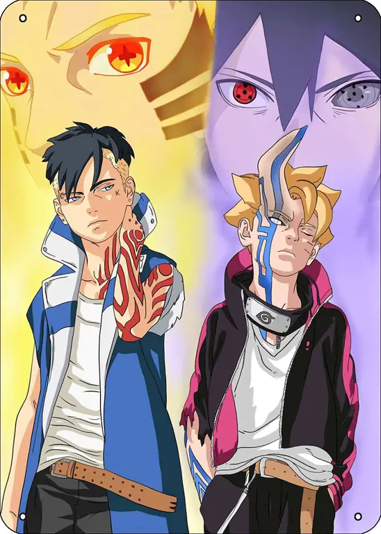 Gambar Boruto dan Kawaki berlatih