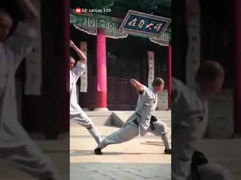 Gambar para murid kungfu berlatih dengan serius