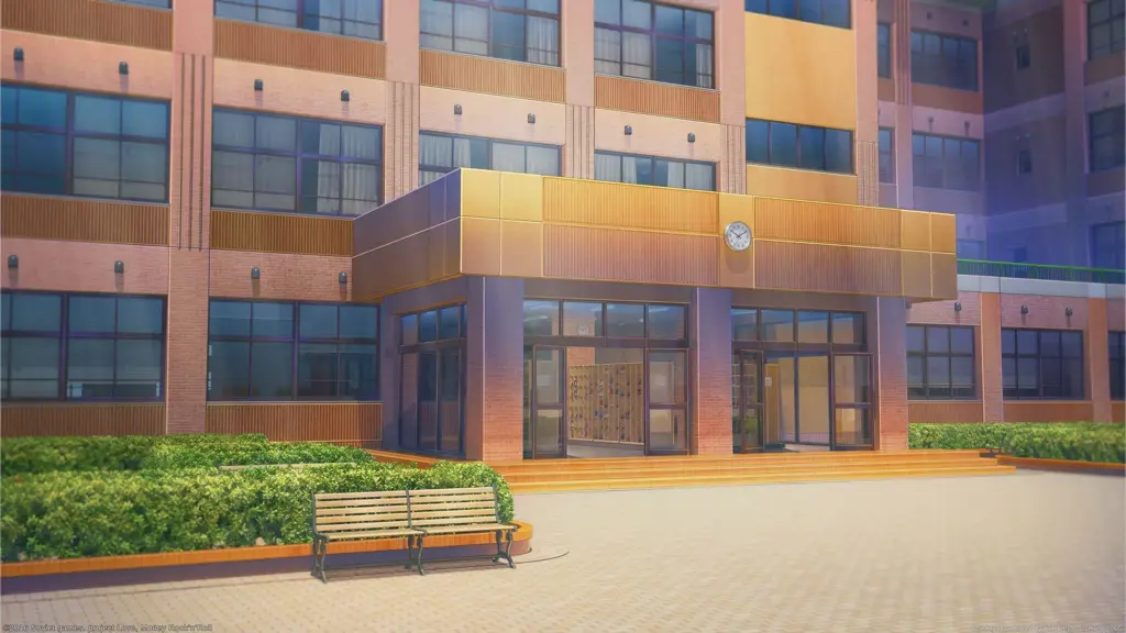 Adegan lorong sekolah dalam anime
