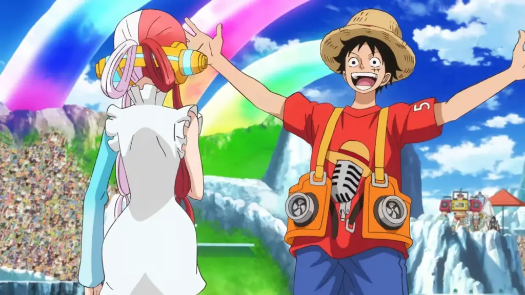 Luffy dan Uta dalam film One Piece Film: Red