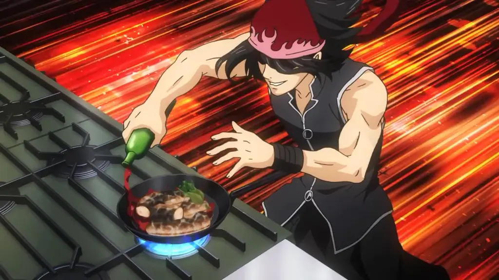 Gambar adegan memasak yang menarik dari Shokugeki no Soma