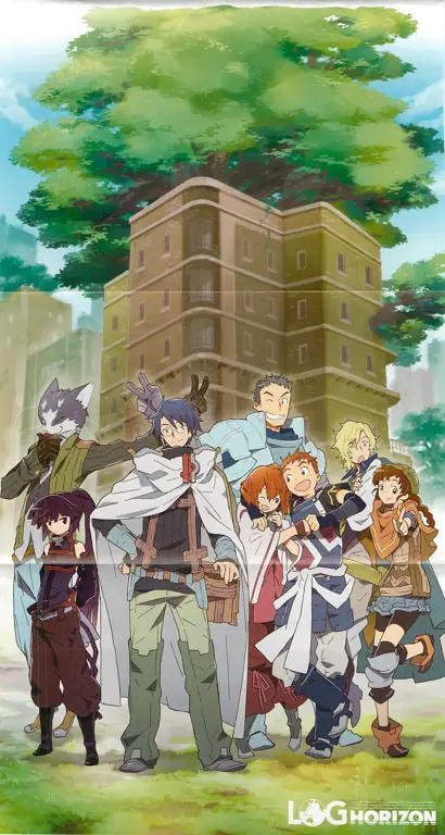Adegan menarik dari anime Log Horizon Gambar cuplikan dari anime Log Horizon