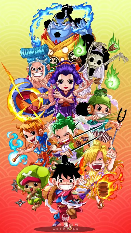 Gambar adegan dari arc Wano di One Piece