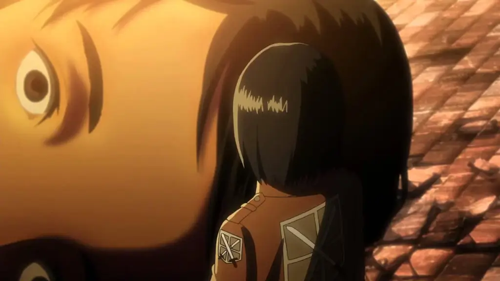 Gambar adegan kunci dari Attack on Titan episode 12