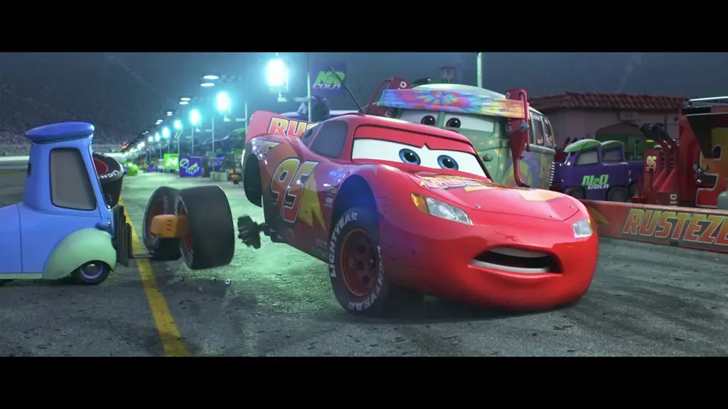 Adegan seru dari film Cars 3 dengan subtitle Indonesia