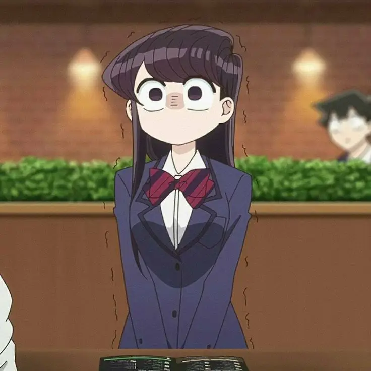 Screenshot adegan dari anime Komi-san