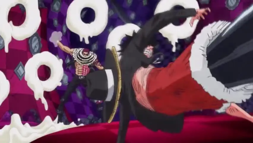 Gambar screenshot dari One Piece episode 865 yang menampilkan Luffy dan kru Topi Jerami