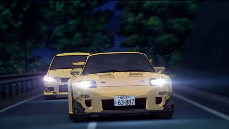 Screenshot anime Initial D yang menampilkan mobil AE86 Trueno