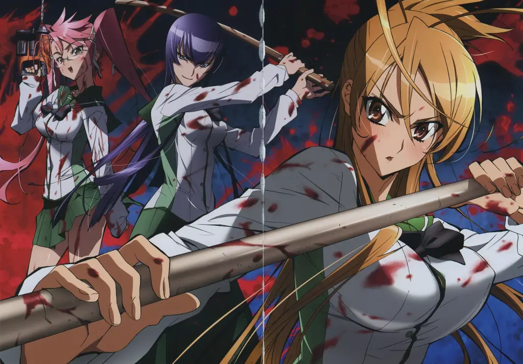 Gambar adegan anime Highschool of the Dead