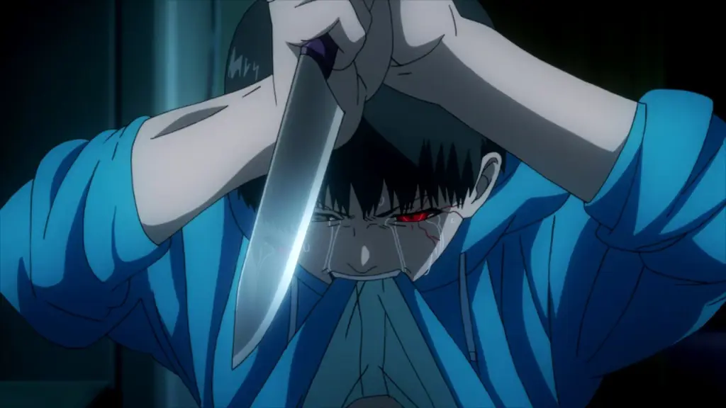 Adegan menegangkan dari anime Tokyo Ghoul Screenshot anime Tokyo Ghoul
