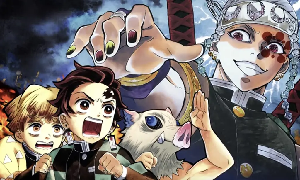 Gambar adegan dari arc Distrik Hiburan di Kimetsu no Yaiba season 2