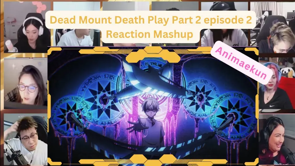 Sebuah adegan dari anime Dead Mount Death Play yang menampilkan aksi dan ketegangan.