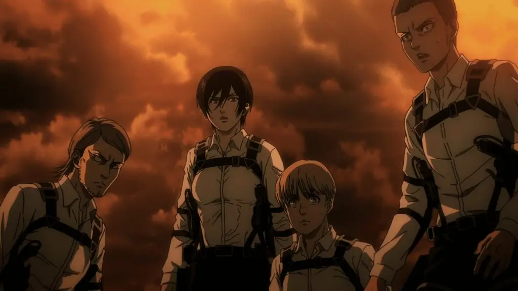 Screenshot dari episode 6 Attack on Titan