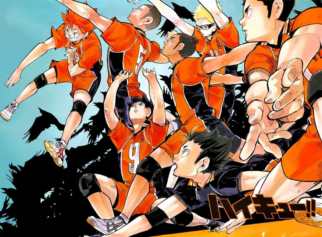 Pertandingan voli Haikyuu