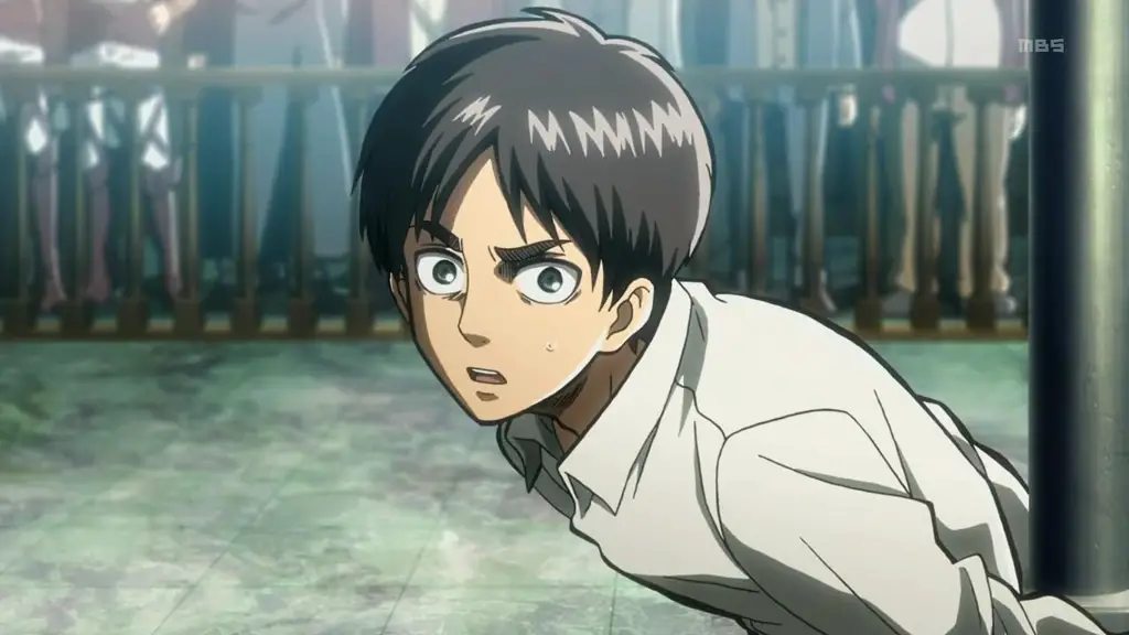 Screenshot dari Attack on Titan Season 1 Episode 4 yang menampilkan adegan menegangkan