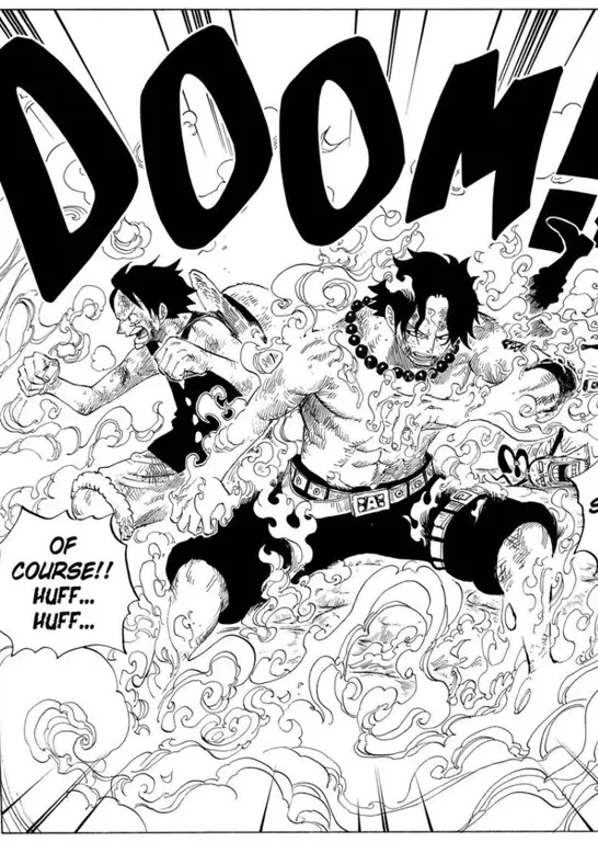 Gambar panel manga One Piece yang menegangkan