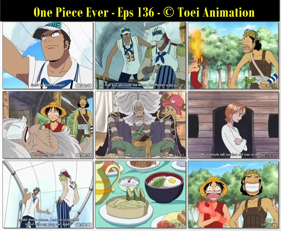 Adegan menegangkan di One Piece episode 136 Cuplikan gambar dari One Piece episode 136