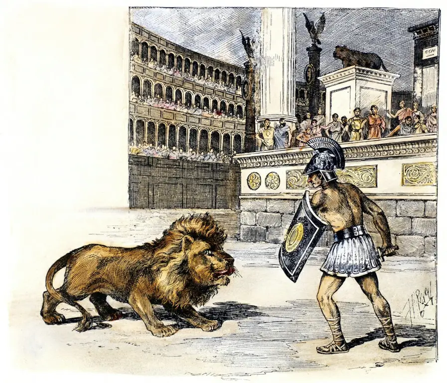 Pertarungan gladiator di Colosseum