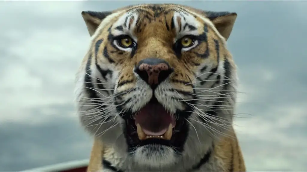 Adegan film Life of Pi yang menampilkan Pi dan Richard Parker di atas sekoci