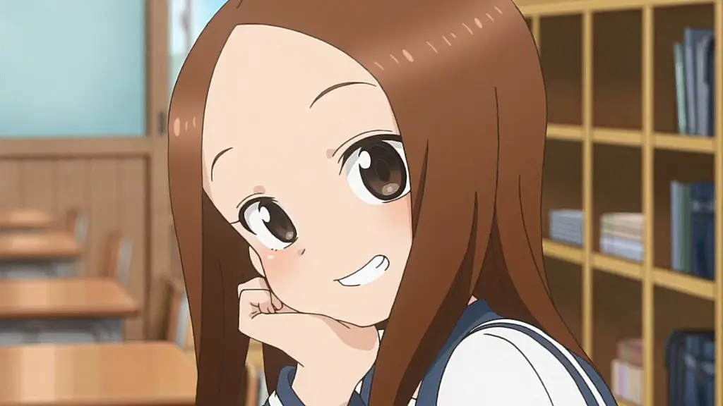 Gambar adegan anime Karakai Jouzu no Moto Takagi-san yang lucu dan menggemaskan