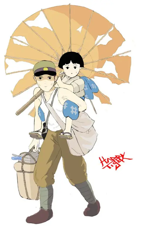 Gambar Seita dan Setsuko dari film Grave of the Fireflies