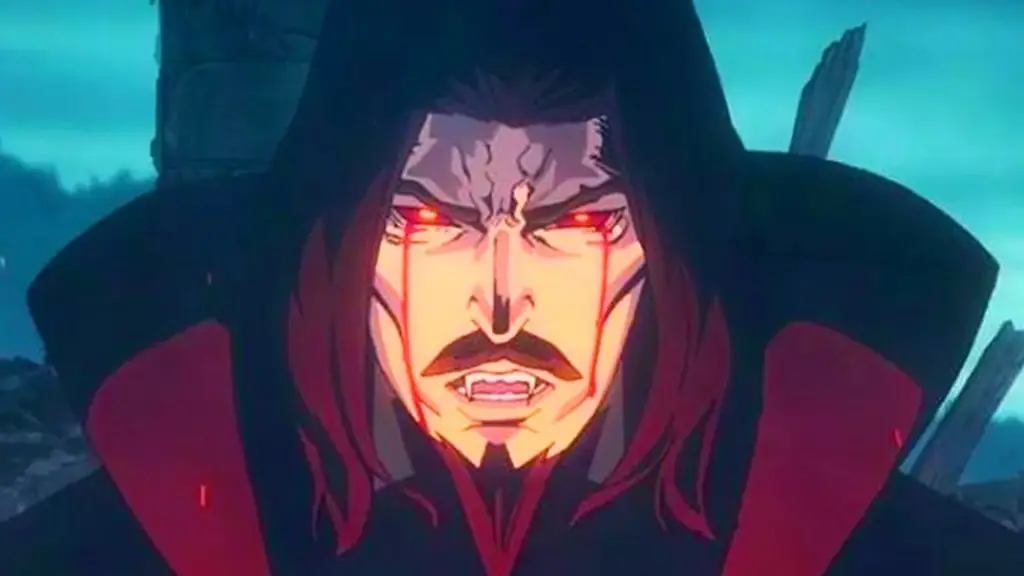 Adegan pembuka Castlevania season 1 episode 1 yang menampilkan Trevor Belmont yang sedang berjuang melawan monster.