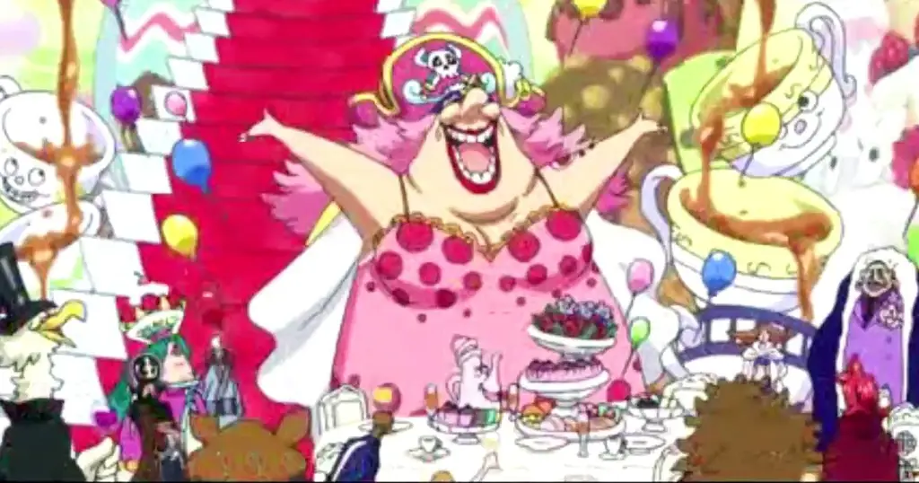 Gambar adegan dari Arc Whole Cake Island di One Piece