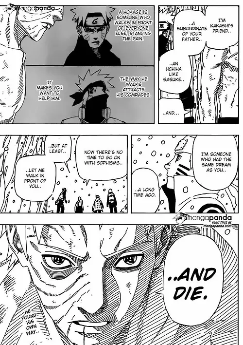 Gambar adegan penutup komik Naruto chapter 708