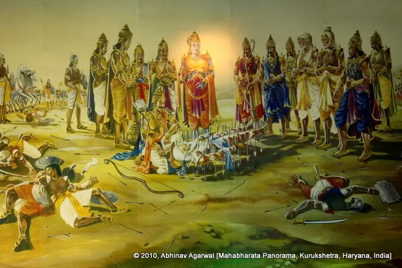 Gambar adegan perang dalam Mahabharata