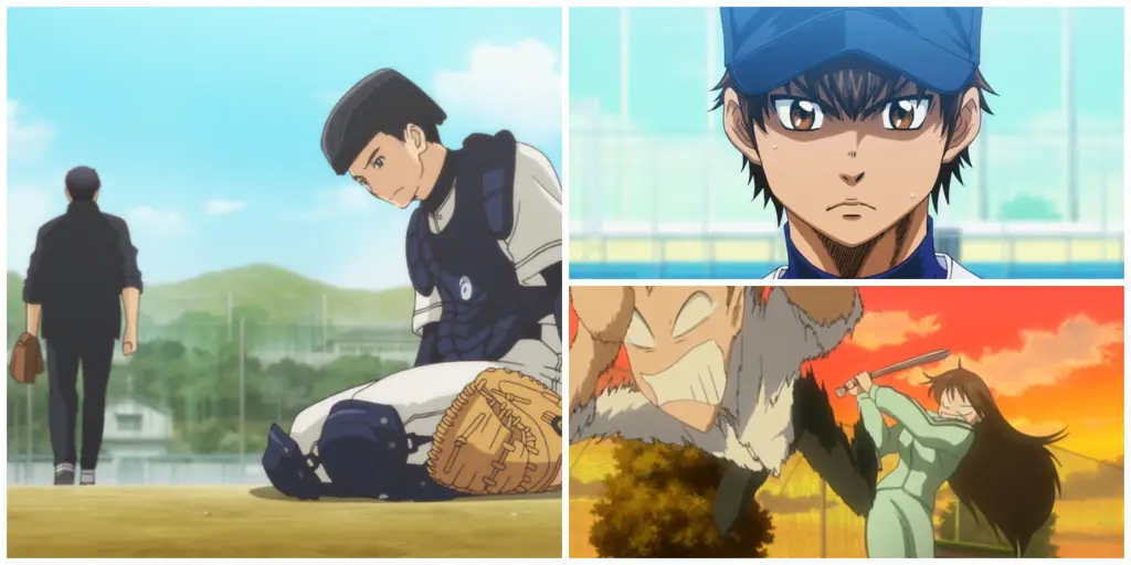 Gambar adegan anime baseball yang menegangkan