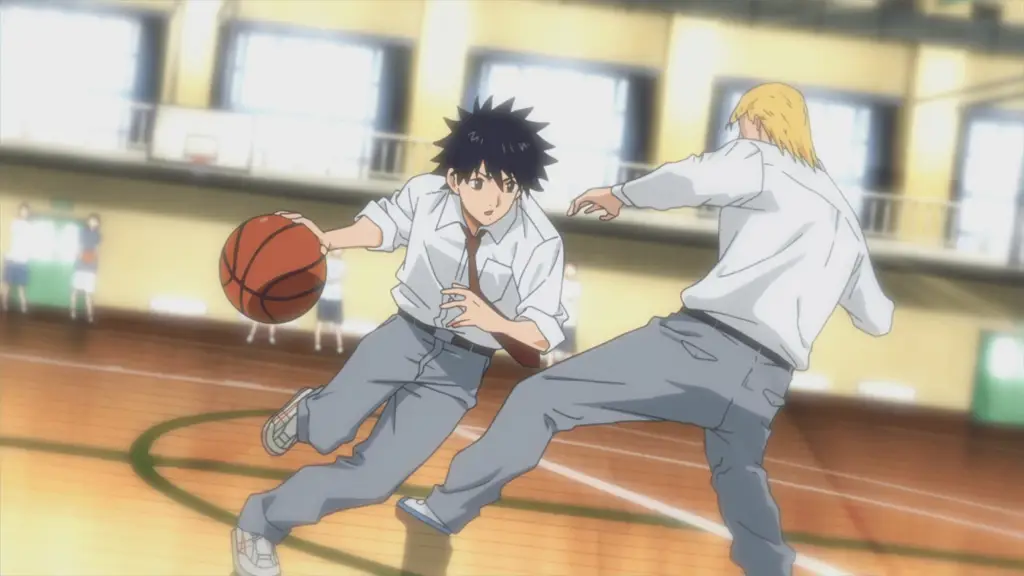 Gambar adegan basket SMA dalam anime