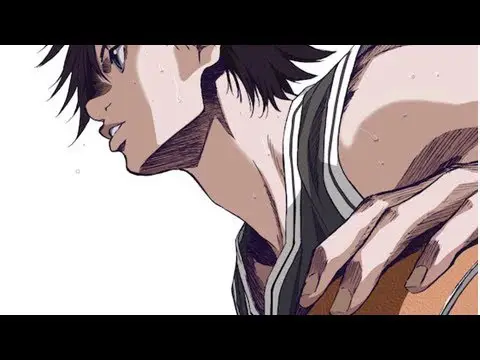 Adegan pertandingan basket yang penuh aksi Pertandingan basket menegangkan dalam Ahiru no Sora