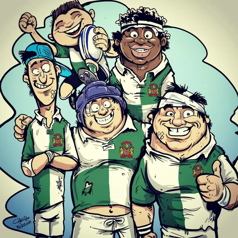 Gambar animasi pertandingan rugby yang menegangkan